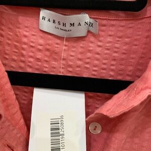 Harshman Women's Button Down Shirt, Melon , 2x , NWT